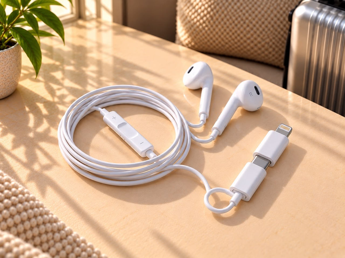 Écouteurs filaires avec embouts Lightning et USB-C